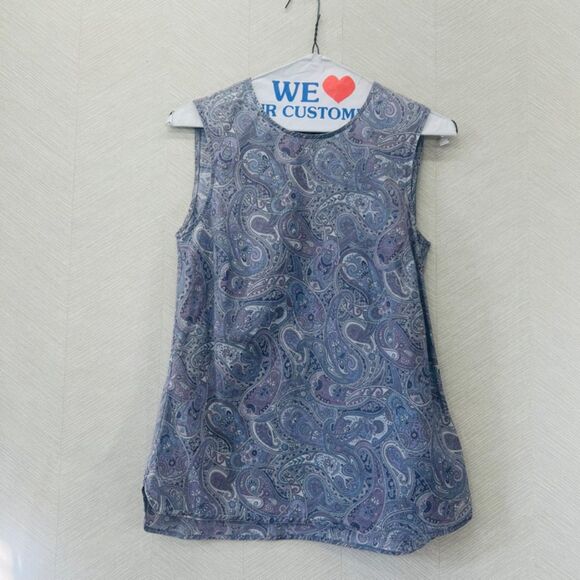 Brooks Brothers Liberty Art Purple Paisley Lightweight Tank Blouse Size 2 - Picture 2 of 10